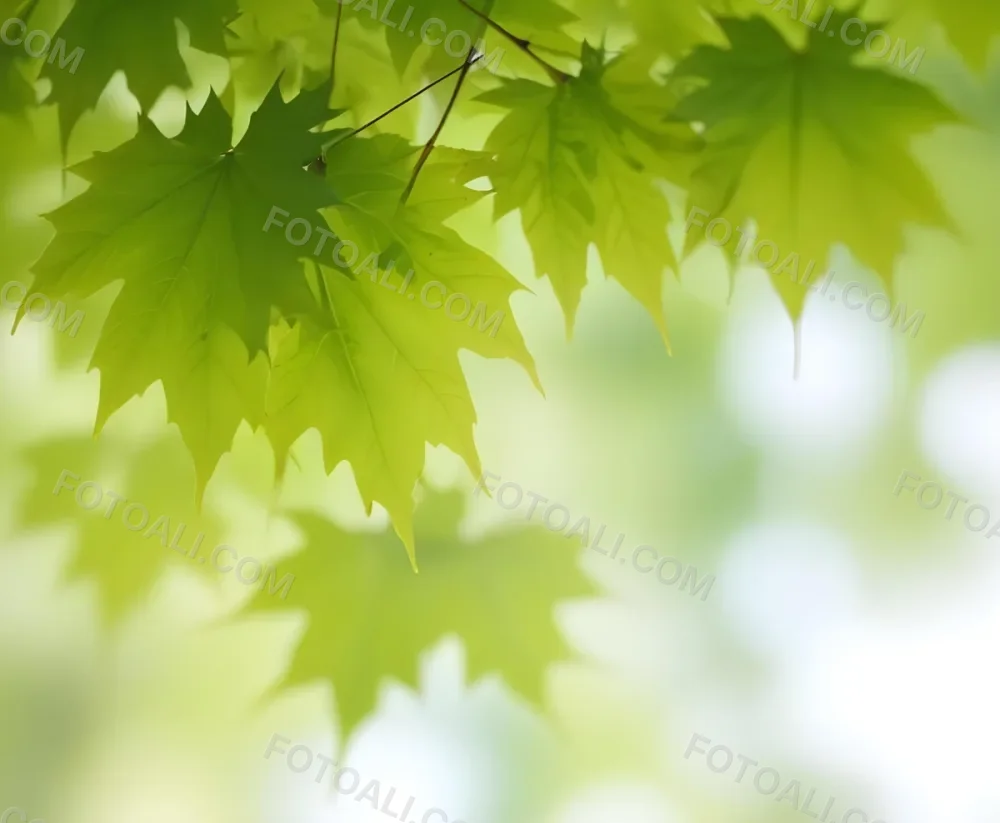 Green Maple Leaves With Blurred Background 6 4cc8