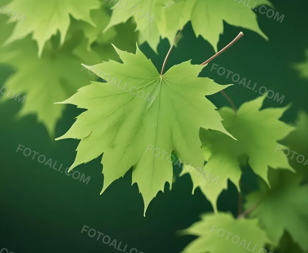 Green Maple Leaves With Blurred Background 9 D58d