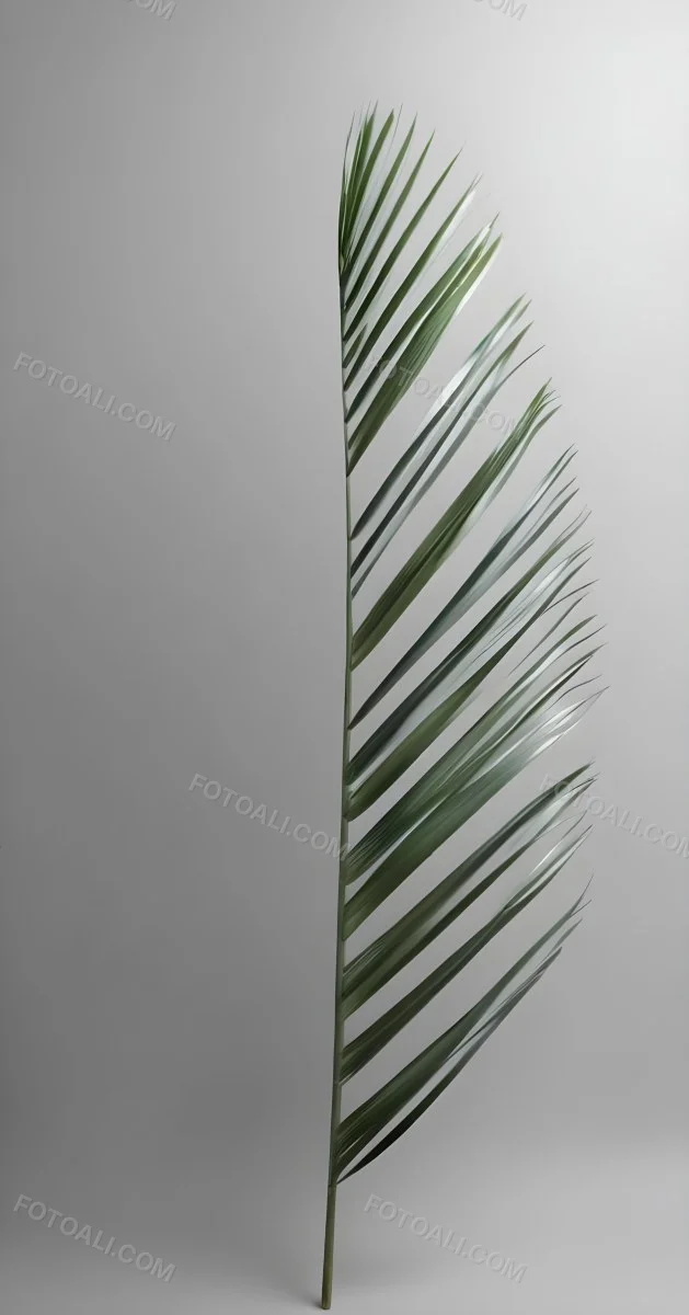 Green Palm Leaves Against A Gray Background 5 Cbe1