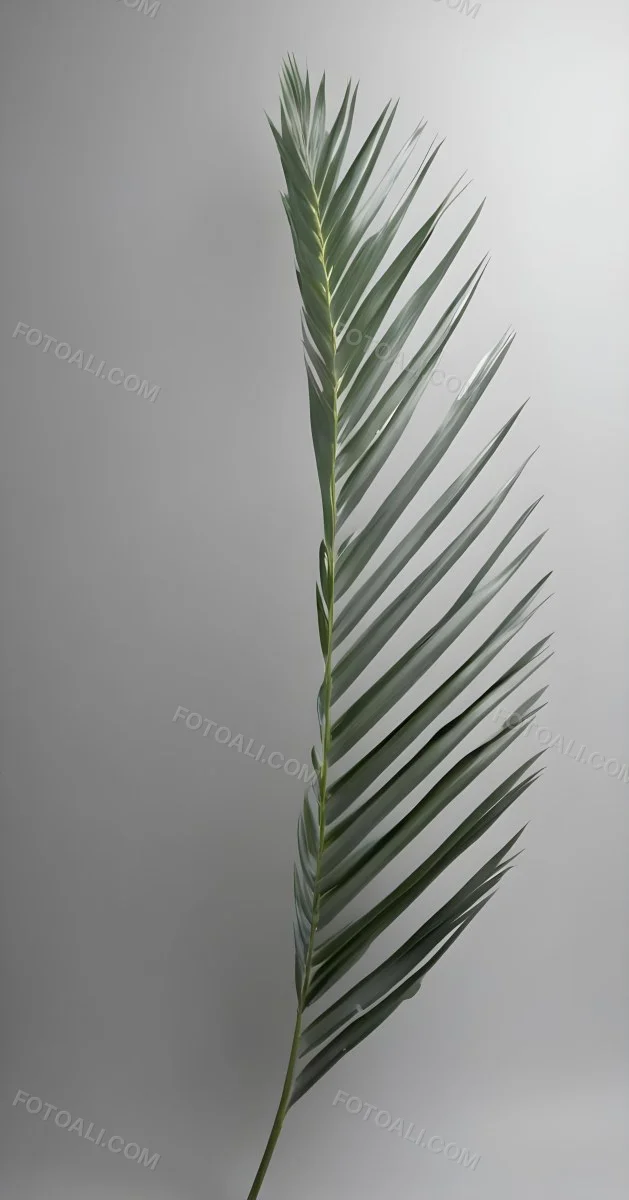 Green Palm Leaves Against A Gray Background 8 8a6a
