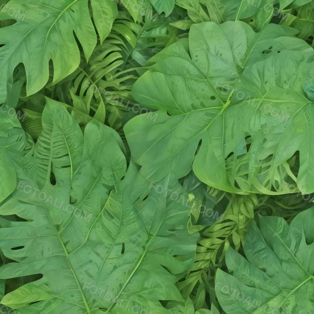 Green Tropical Leaves With Intricate Patterns Creating A Lush And Vibrant Background 1 A642