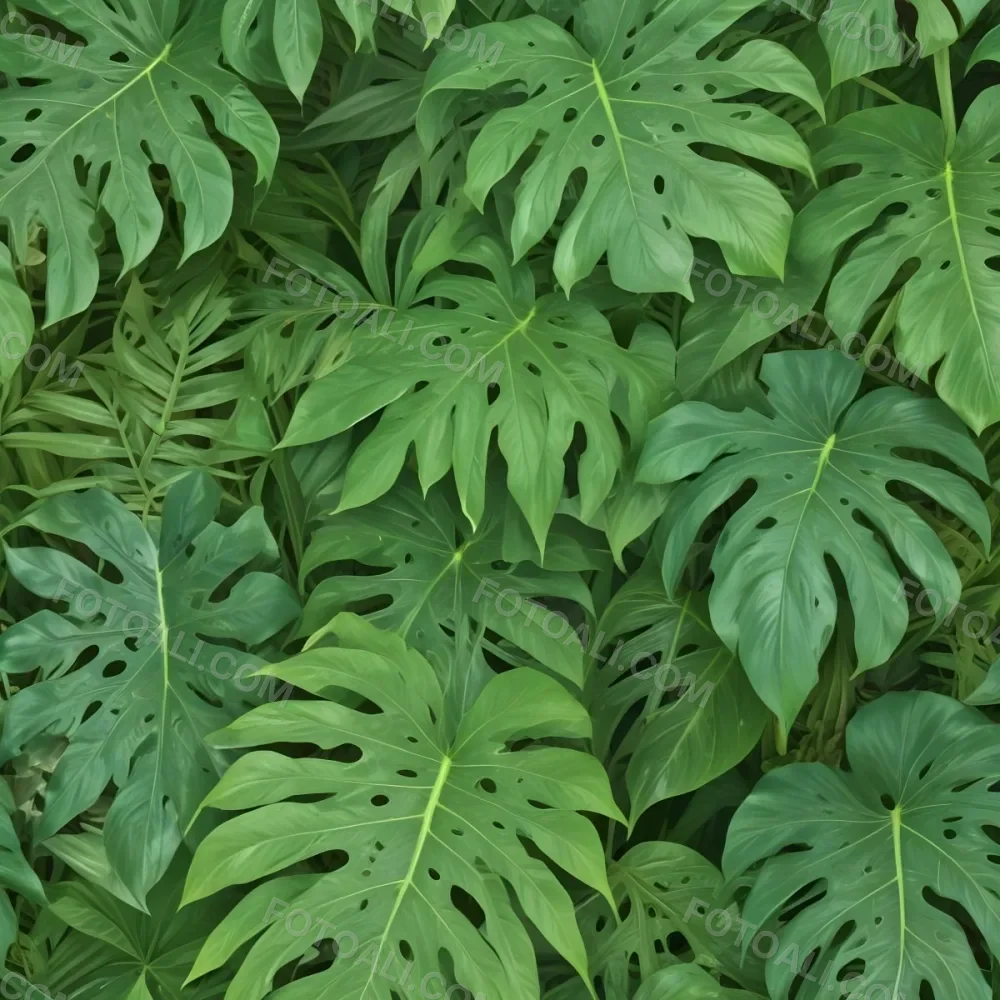Green Tropical Leaves With Intricate Patterns Creating A Lush And Vibrant Background 14 3eea