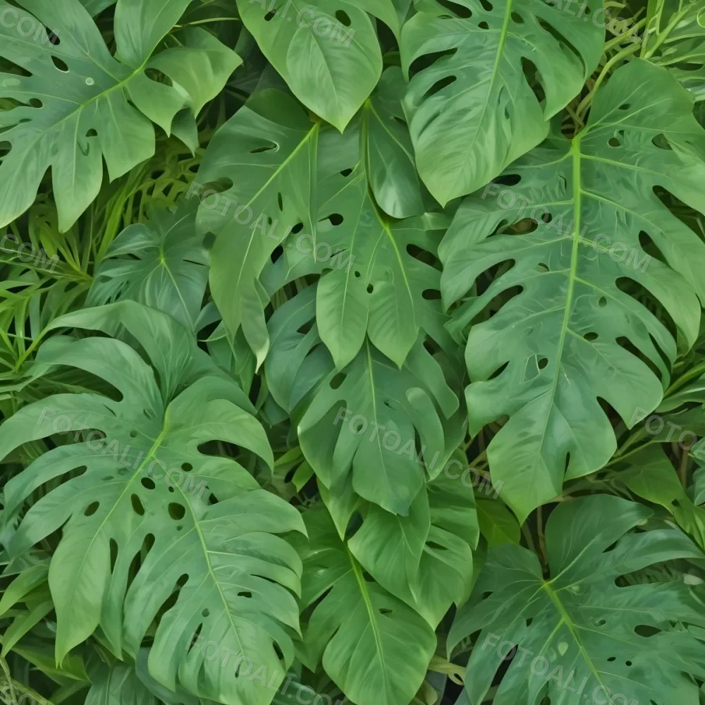 Green Tropical Leaves With Intricate Patterns Creating A Lush And Vibrant Background 15 84fa