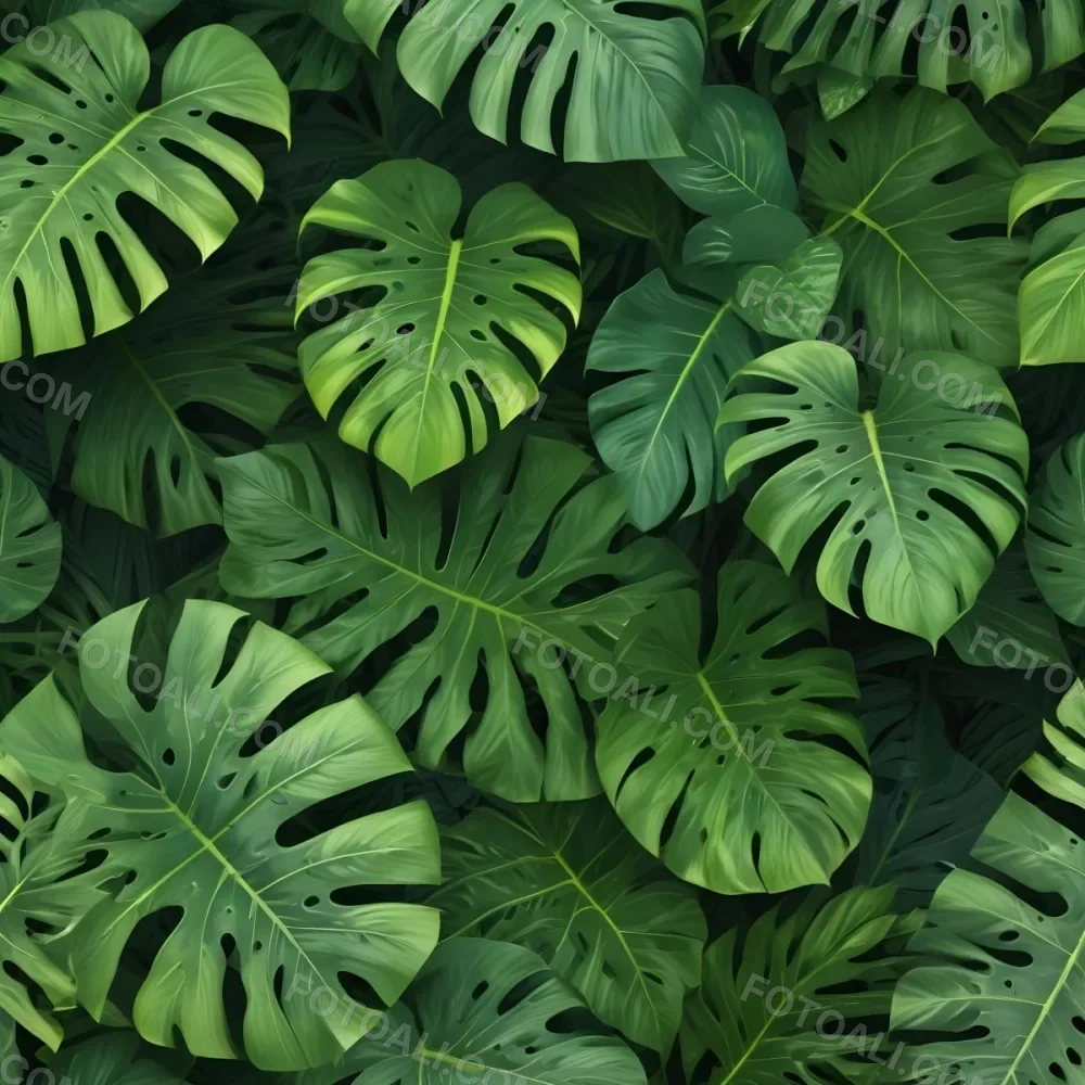 Green Tropical Leaves With Intricate Patterns Creating A Lush And Vibrant Background 5 B477