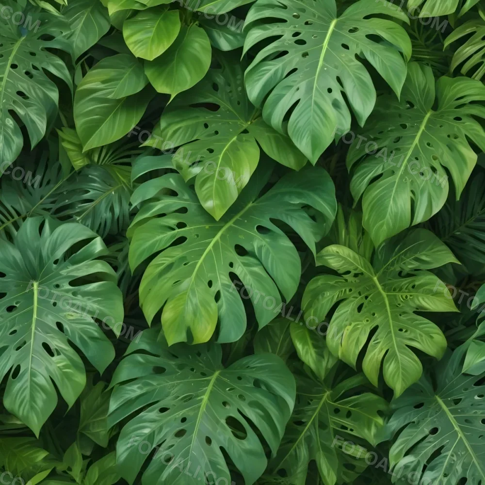 Green Tropical Leaves With Intricate Patterns Creating A Lush And Vibrant Background 6 541f