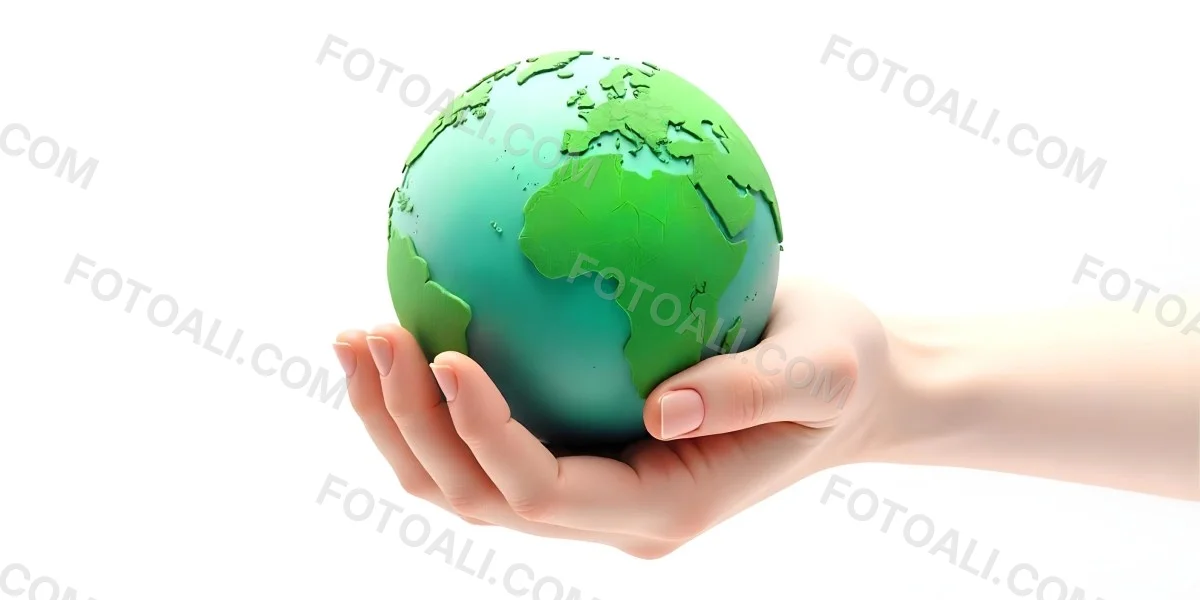 Half Earth With Green Grass And A Tree On Top Blue Sky With Some Clouds White Background 3 Dd39