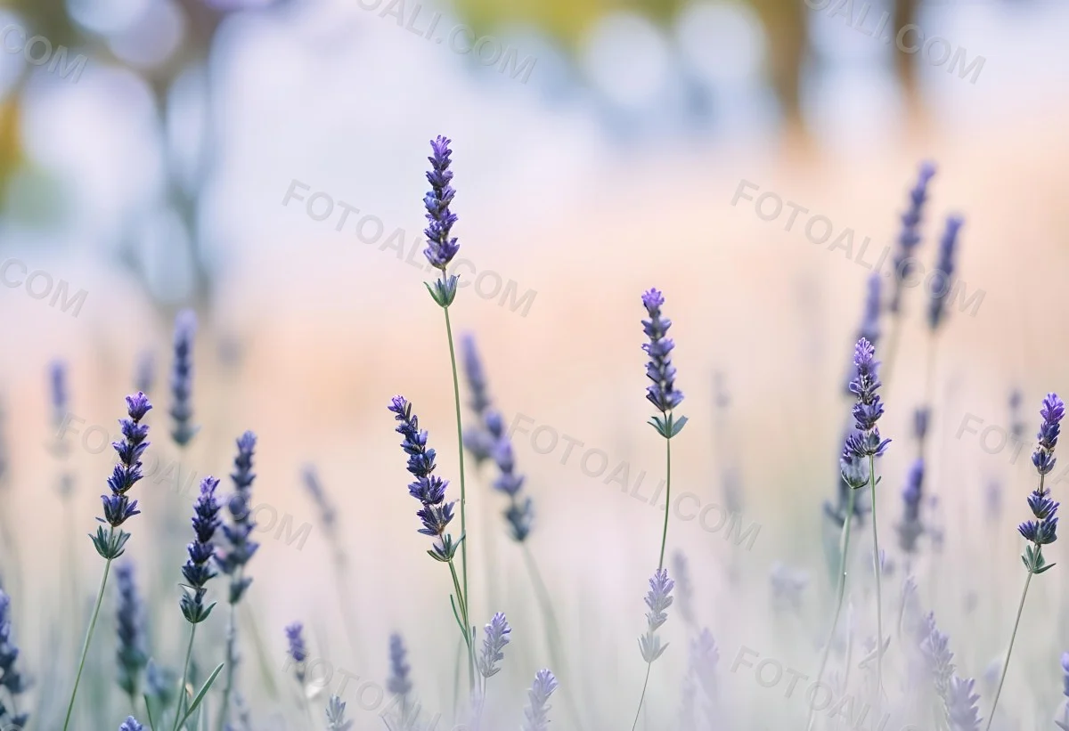 Lavender Flowers In A Field With A Soft Blurred Background 11 D974