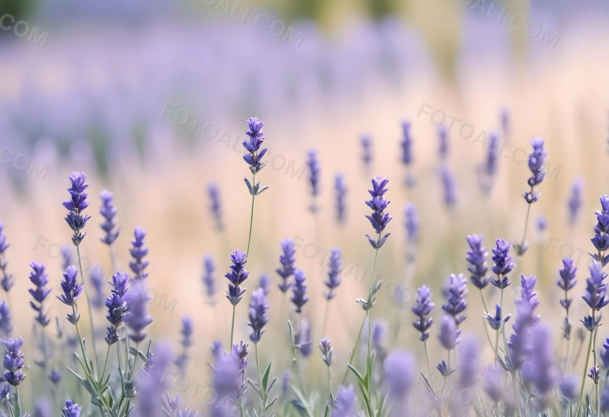 Lavender Flowers In A Field With A Soft Blurred Background 4 A3ad