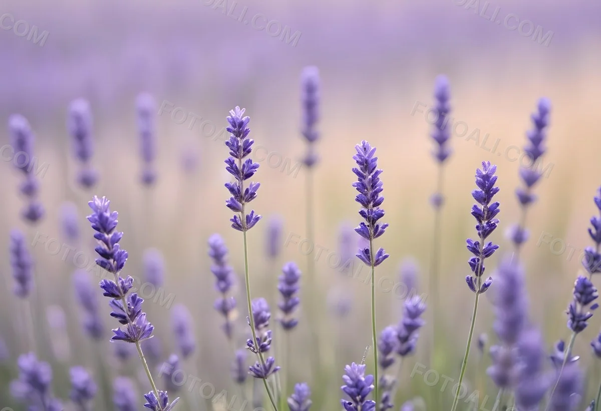 Lavender Flowers In A Field With A Soft Blurred Background 5 C745