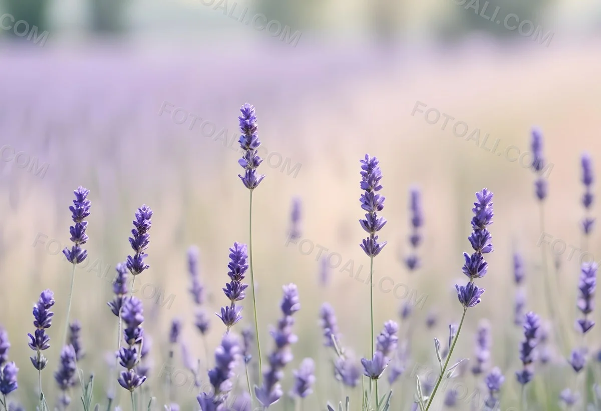 Lavender Flowers In A Field With A Soft Blurred Background 7 969c