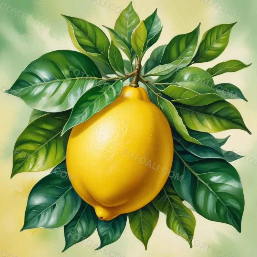 Lemons With Green Leaves A Whole Lemon And A Half Lemon On A White Background 89 A88b