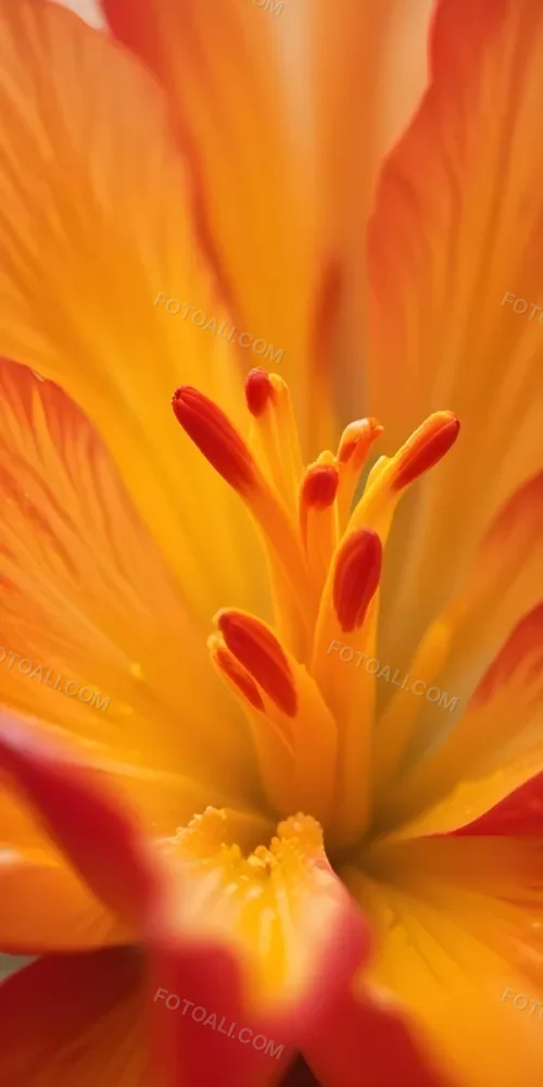 Macro Shot Of Vibrant Red Flower Petals With Orange Tips Soft Lighting Close Up View Showcasing The Intricate Details And Textures Of The Flower 41 6235