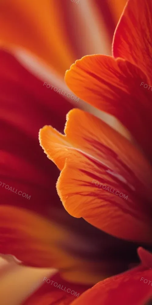 Macro Shot Of Vibrant Red Flower Petals With Orange Tips Soft Lighting Close Up View Showcasing The Intricate Details And Textures Of The Flower 55 7ae2