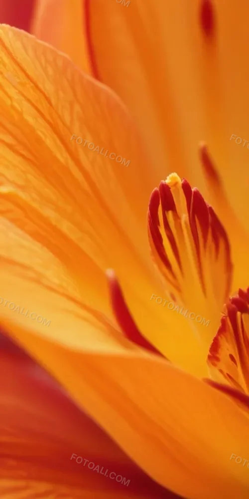 Macro Shot Of Vibrant Red Flower Petals With Orange Tips Soft Lighting Close Up View Showcasing The Intricate Details And Textures Of The Flower 56 Faf7