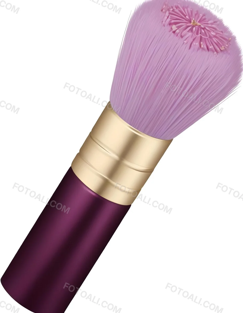 Makeup Brush With Golden Bristles Pink Ring And A Golden Handle With Golden Floral Patterns Isolated On A Golden Background 26 1b77