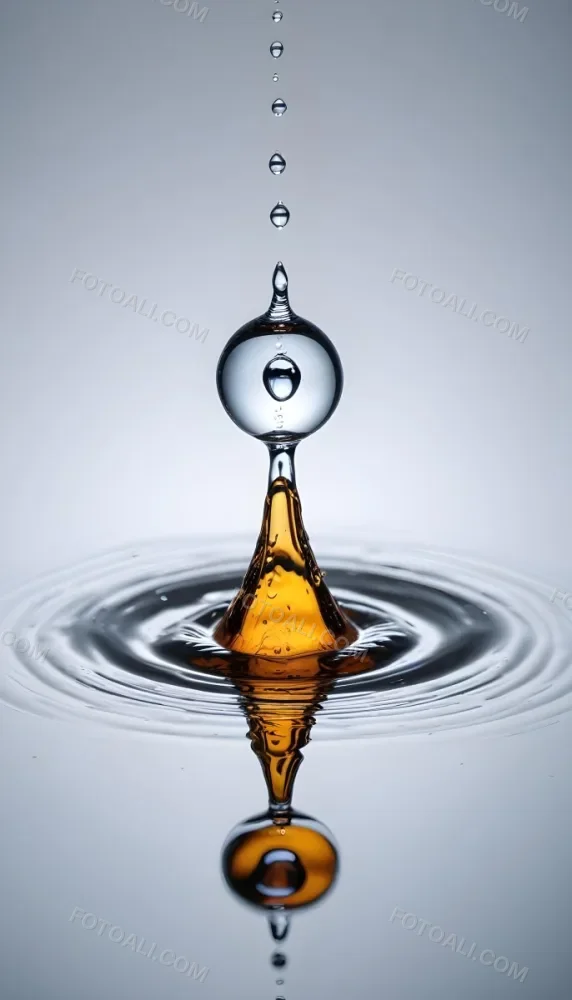 Minimal Soft Studio Light Photography A Close Up Of A Water Droplet Splashing On A Surface Creating A Circular Pattern With Ripples And Reflections High Detail Solid Bold Color Background 10 57d8