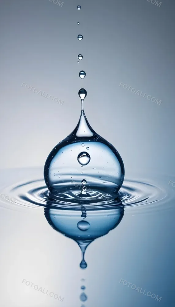 Minimal Soft Studio Light Photography A Close Up Of A Water Droplet Splashing On A Surface Creating A Circular Pattern With Ripples And Reflections High Detail Solid Bold Color Background 7 Fee0