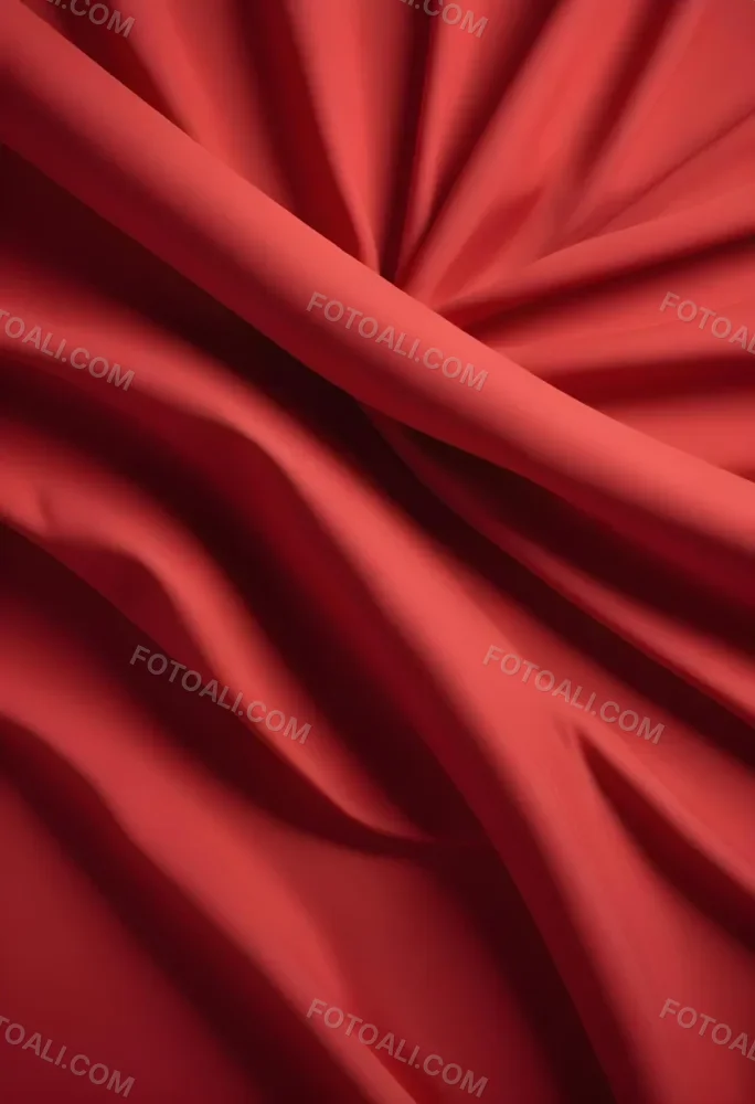 Minimal Soft Studio Light Photography A Close Up View Of Red Fabric With Folds And Creases Creating An Abstract Textured Pattern High Detail Solid Bold Color Background 1