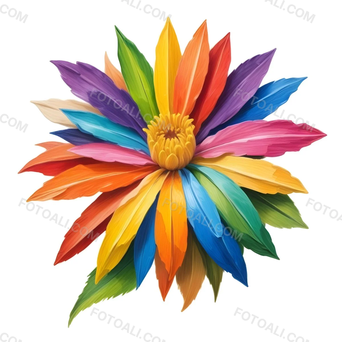 Minimal Soft Studio Light Photography A Flower Made Of Colored Pencils On A White Background High Detail Solid Bold Color Background 19 8c6d
