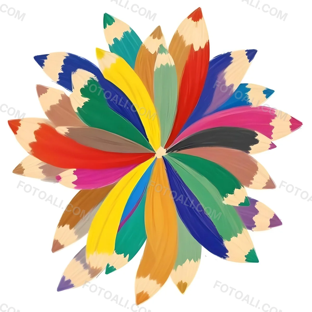 Minimal Soft Studio Light Photography A Flower Made Of Colored Pencils On A White Background High Detail Solid Bold Color Background 28 E5e9