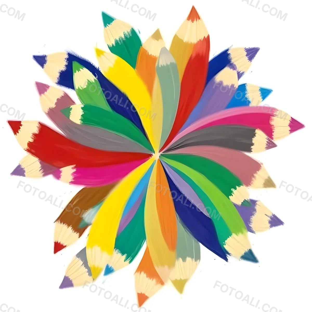 Minimal Soft Studio Light Photography A Flower Made Of Colored Pencils On A White Background High Detail Solid Bold Color Background 32 13d5