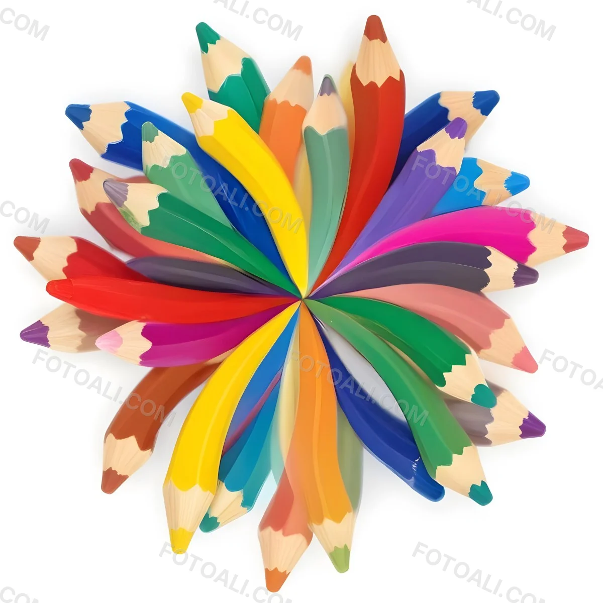 Minimal Soft Studio Light Photography A Flower Made Of Colored Pencils On A White Background High Detail Solid Bold Color Background 46 Fc39