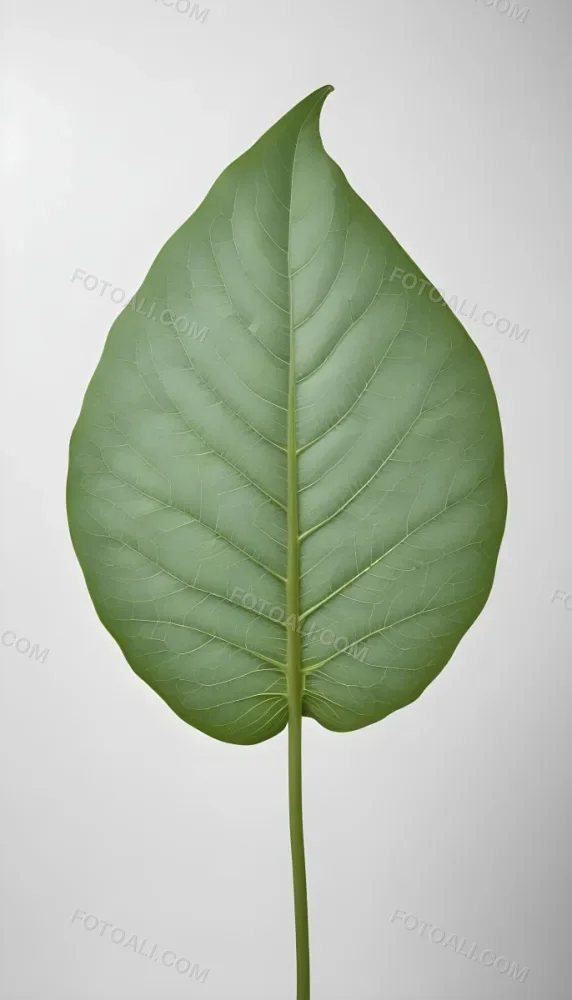 Minimal Soft Studio Light Photography A Large Green Leaf With Visible Veins Against A Plain White Background High Detail Solid Bold Color Background 11 01a7