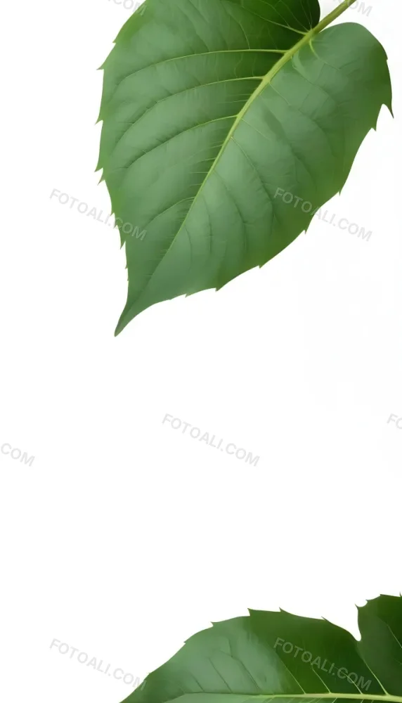 Minimal Soft Studio Light Photography A Large Green Leaf With Visible Veins Against A Plain White Background High Detail Solid Bold Color Background 14 C1b7