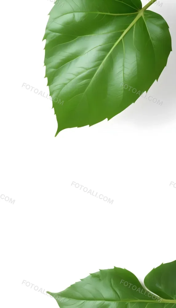 Minimal Soft Studio Light Photography A Large Green Leaf With Visible Veins Against A Plain White Background High Detail Solid Bold Color Background 2 Dc96