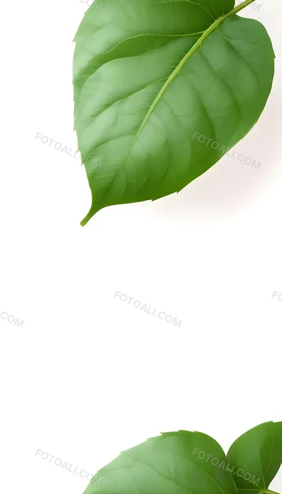Minimal Soft Studio Light Photography A Large Green Leaf With Visible Veins Against A Plain White Background High Detail Solid Bold Color Background 5 Ba4b