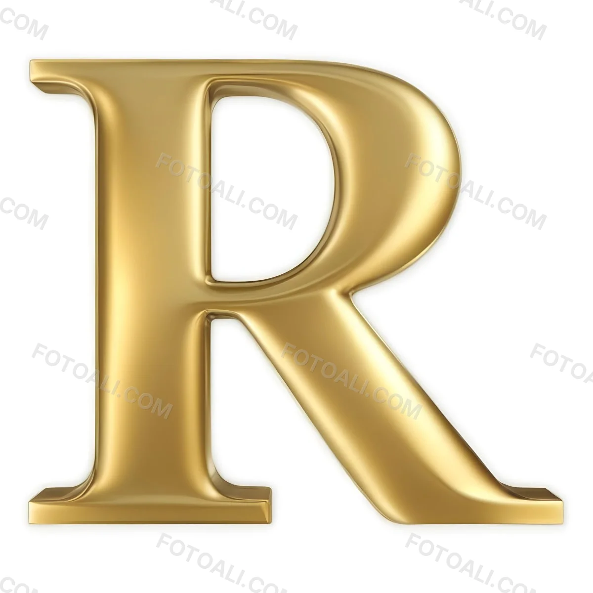 Minimal Soft Studio Light Photography A Shiny Gold Letter R With A Smooth And Polished Surface Featuring A Stylized Font With A Slight Curve And Depth The Background Is Plain And Does Not Distract From The Letter 16 0754
