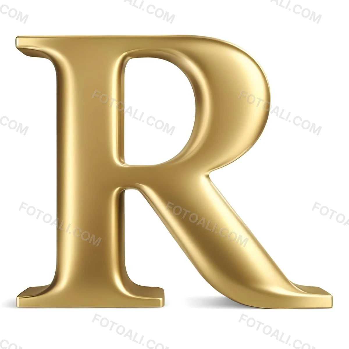 Minimal Soft Studio Light Photography A Shiny Gold Letter R With A Smooth And Polished Surface Featuring A Stylized Font With A Slight Curve And Depth The Background Is Plain And Does Not Distract From The Letter 17 9d9b