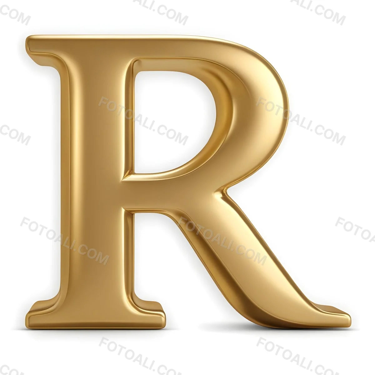 Minimal Soft Studio Light Photography A Shiny Gold Letter R With A Smooth And Polished Surface Featuring A Stylized Font With A Slight Curve And Depth The Background Is Plain And Does Not Distract From The Letter 21 6707