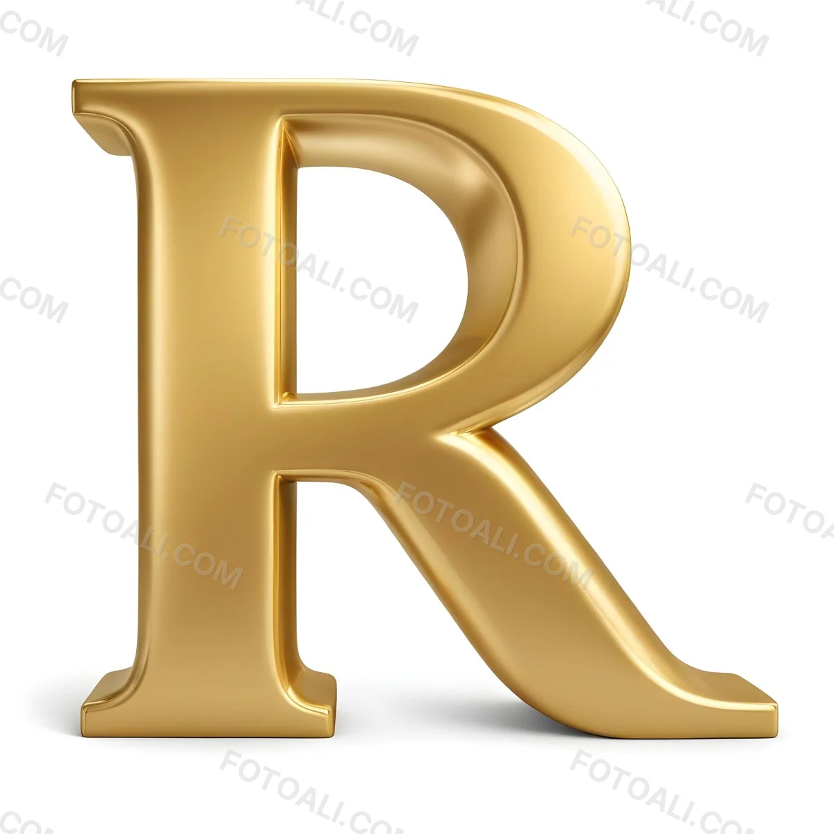 Minimal Soft Studio Light Photography A Shiny Gold Letter R With A Smooth And Polished Surface Featuring A Stylized Font With A Slight Curve And Depth The Background Is Plain And Does Not Distract From The Letter 7 0b71
