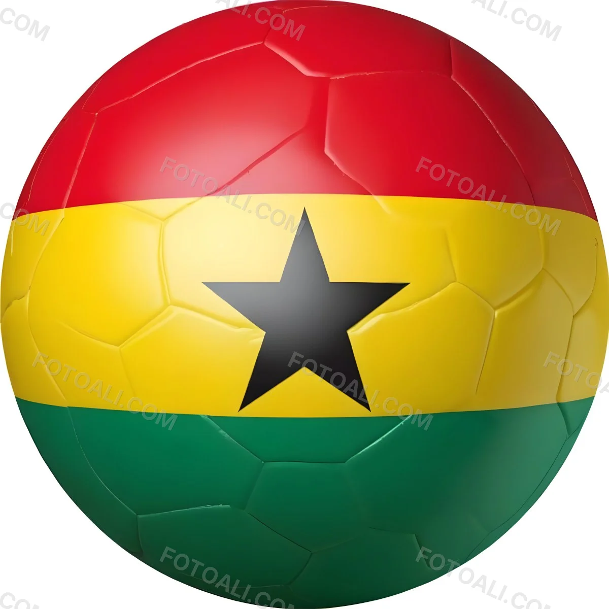 Minimal Soft Studio Light Photography A Soccer Ball With The Flag Of Ghana The Background Is Plain White High Detail Solid Bold Color Background 5 5047