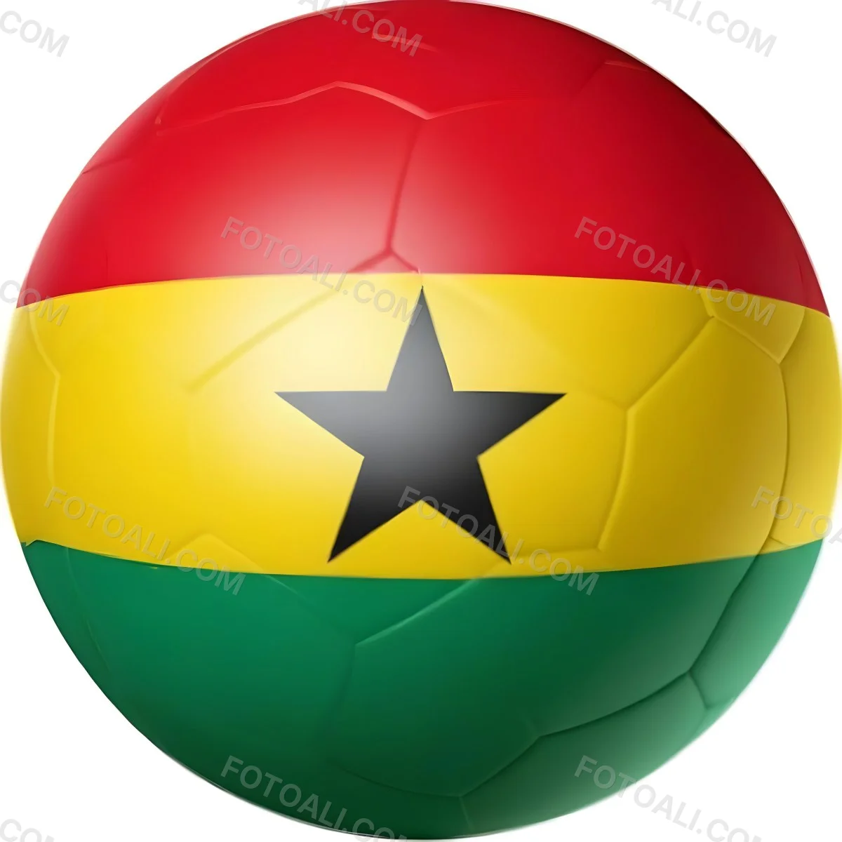 Minimal Soft Studio Light Photography A Soccer Ball With The Flag Of Ghana The Background Is Plain White High Detail Solid Bold Color Background 6 04e2