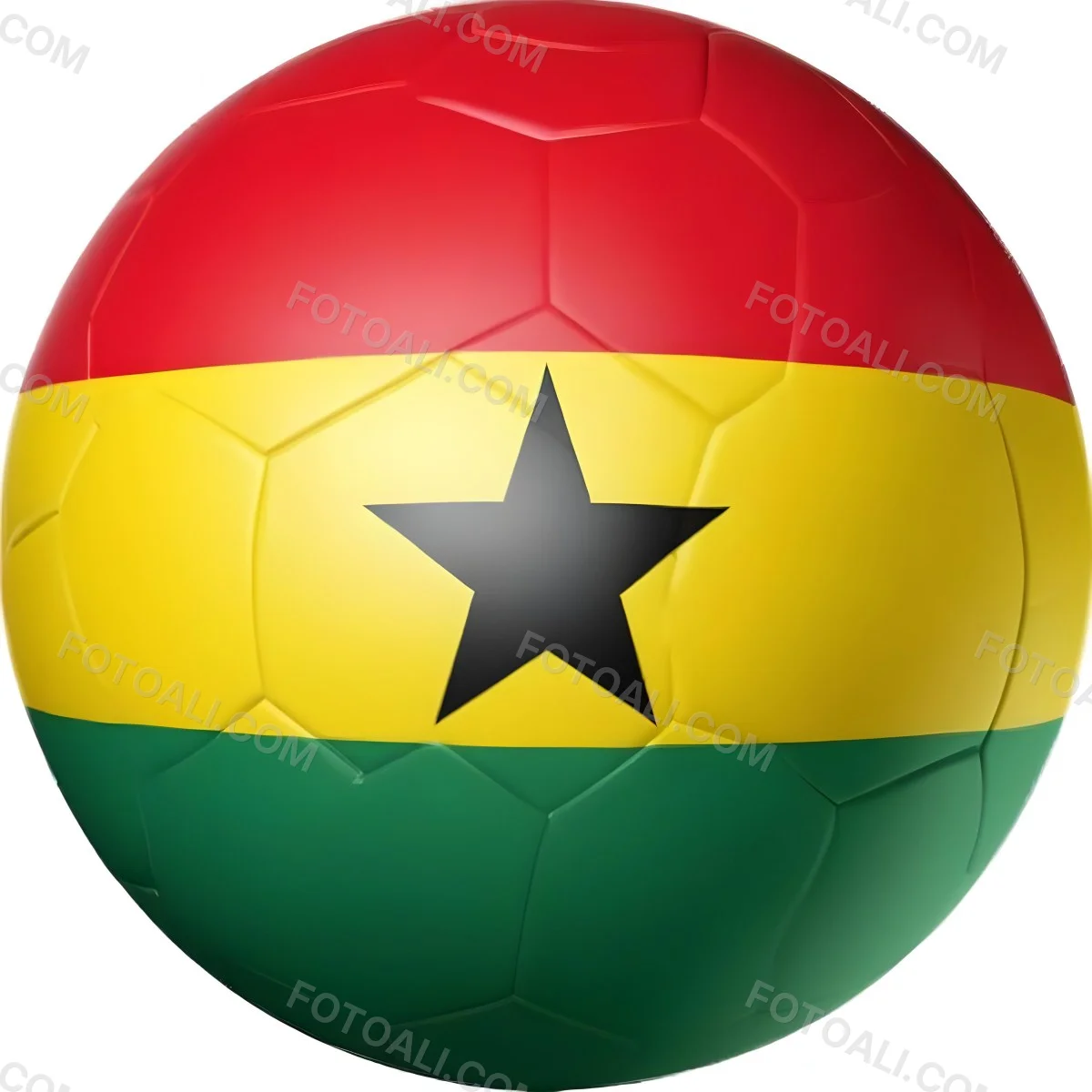 Minimal Soft Studio Light Photography A Soccer Ball With The Flag Of Ghana The Background Is Plain White High Detail Solid Bold Color Background 7 8193
