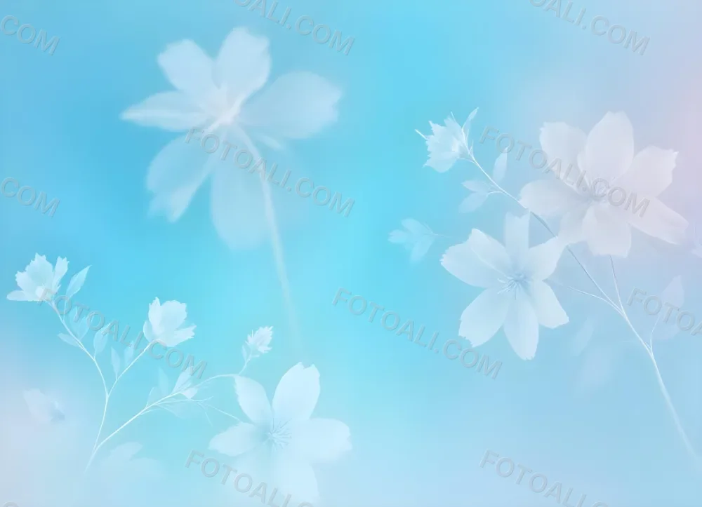 Minimal Soft Studio Light Photography Abstract Background With Light Blue And White Floral Patterns Soft Pastel Colors And A Dreamy Ethereal Quality Creating A Gentle And Calming Visual Effect High Detail Solid 100 07a4