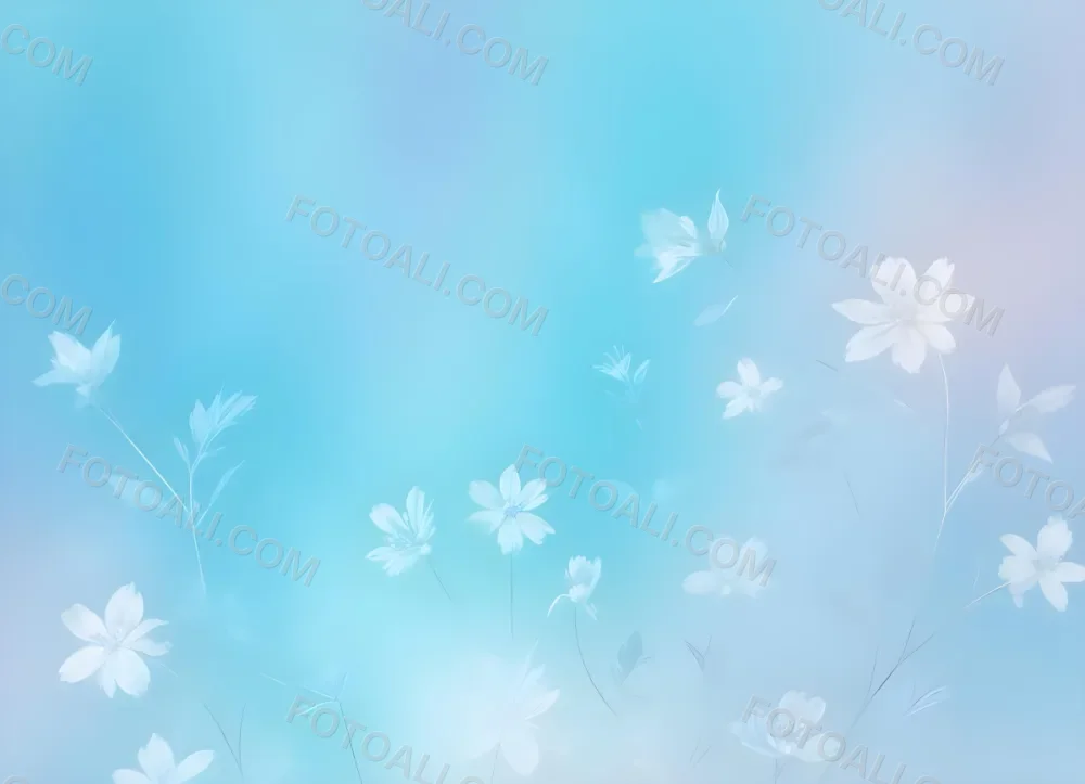 Minimal Soft Studio Light Photography Abstract Background With Light Blue And White Floral Patterns Soft Pastel Colors And A Dreamy Ethereal Quality Creating A Gentle And Calming Visual Effect High Detail Solid 96 F14b