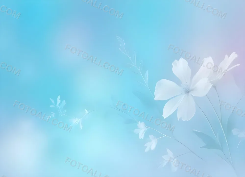 Minimal Soft Studio Light Photography Abstract Background With Light Blue And White Floral Patterns Soft Pastel Colors And A Dreamy Ethereal Quality Creating A Gentle And Calming Visual Effect High Detail Solid 99 96e8