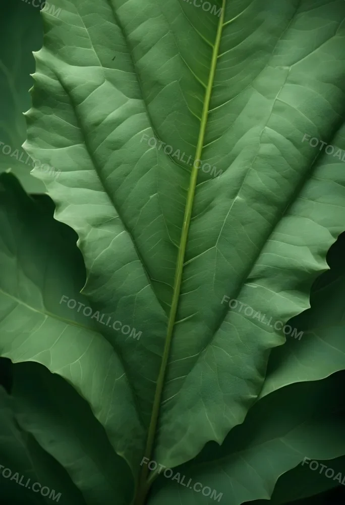 Minimal Soft Studio Light Photography Close Up Of Green Leaf With Detailed Texture And Folds High Detail Solid Bold Color Background 16 C103