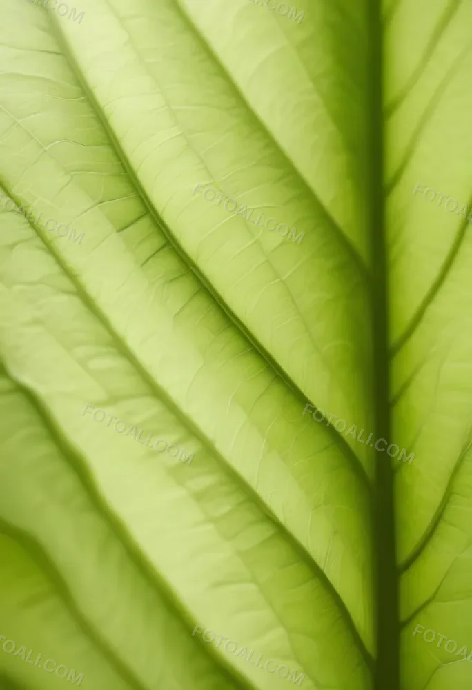 Minimal Soft Studio Light Photography Close Up Of Green Leaf With Detailed Texture And Folds High Detail Solid Bold Color Background 2 02ae