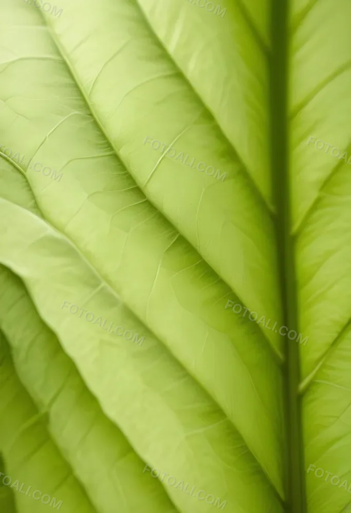 Minimal Soft Studio Light Photography Close Up Of Green Leaf With Detailed Texture And Folds High Detail Solid Bold Color Background 3 D78b