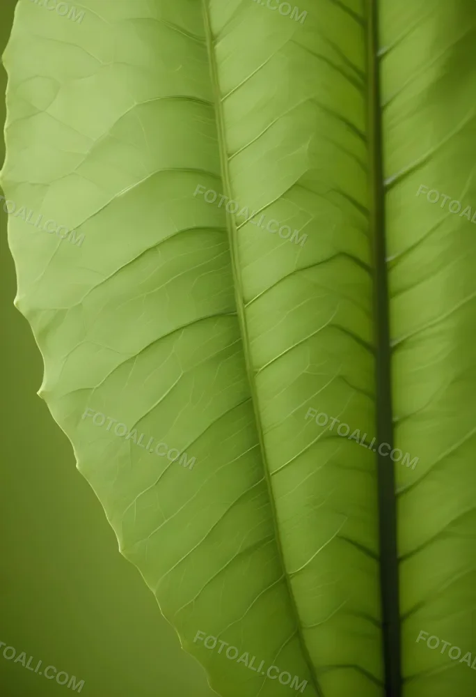Minimal Soft Studio Light Photography Close Up Of Green Leaf With Detailed Texture And Folds High Detail Solid Bold Color Background 4 C110