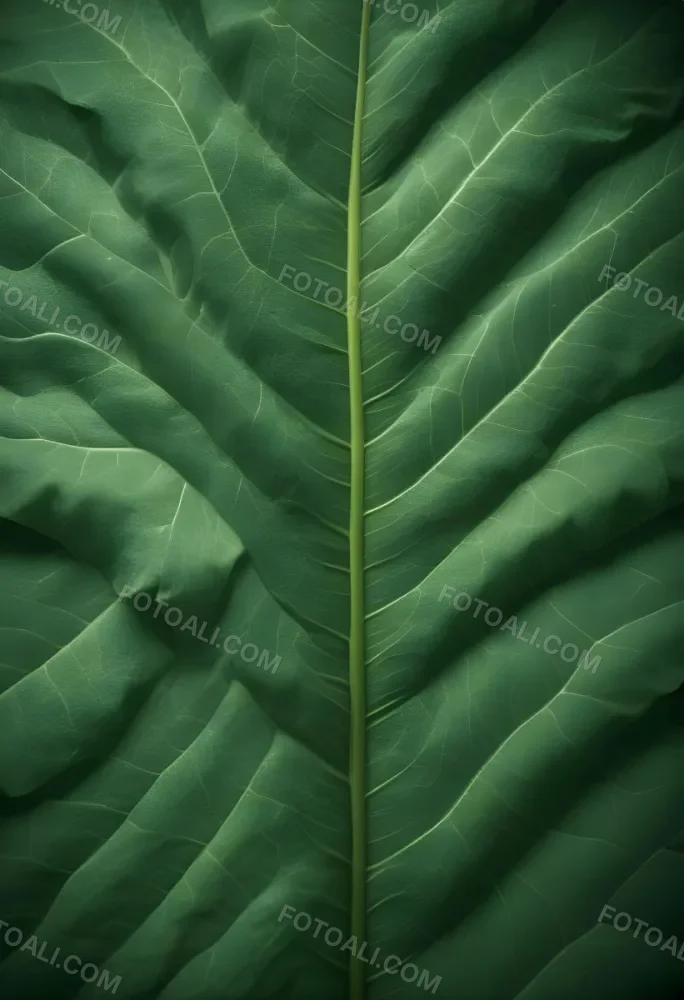 Minimal Soft Studio Light Photography Close Up Of Green Leaf With Detailed Texture And Folds High Detail Solid Bold Color Background 9 Cb71