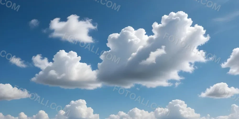 Minimal Soft Studio Light Photography Cloudy Blue Sky With Wispy White Clouds High Detail Solid Bold Color Background 16