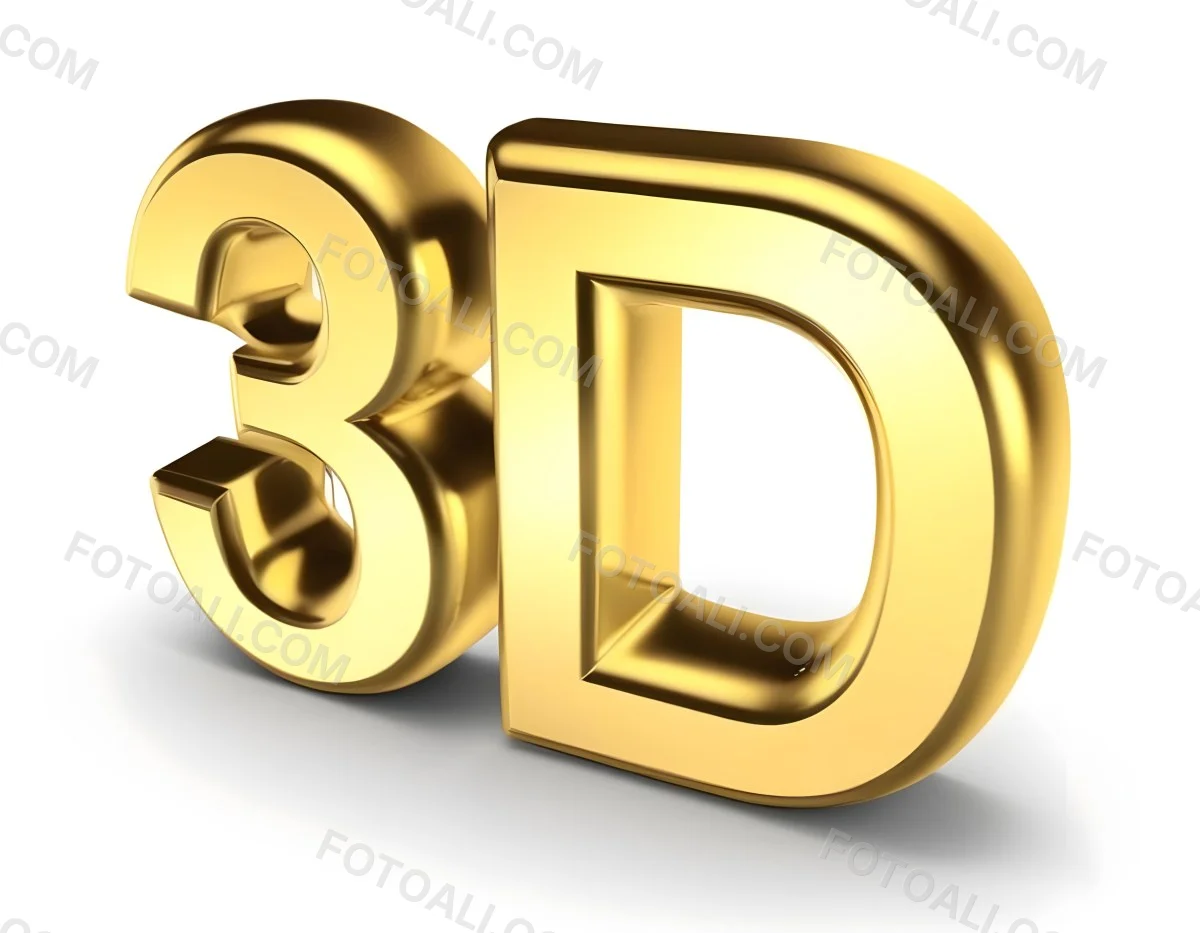 Minimal Soft Studio Light Photography Golden 3d Text With A Shiny Surface Featuring The Numbers 3 And D Prominently Displayed Set Against A Light Background The Letters Have A Smooth Finish Emphasizing Their Thre 15 340d
