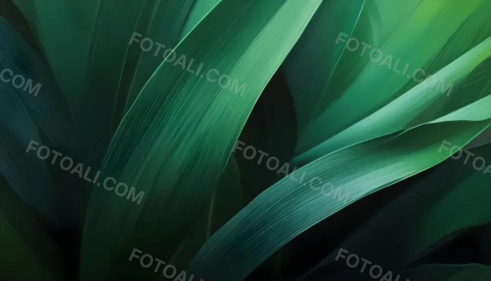 Minimal Soft Studio Light Photography Green Leaves With Geometric Patterns Close Up View High Detail Solid Bold Color Background 4 492d