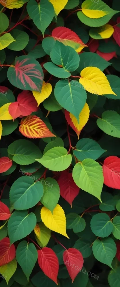 Minimal Soft Studio Light Photography Green Leaves With Yellow And Red Accents A Vibrant Natural Background High Detail Solid Bold Color Background 30 A57d