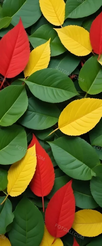 Minimal Soft Studio Light Photography Green Leaves With Yellow And Red Accents A Vibrant Natural Background High Detail Solid Bold Color Background 41 Ecb6